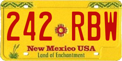 NM license plate 242RBW