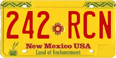 NM license plate 242RCN