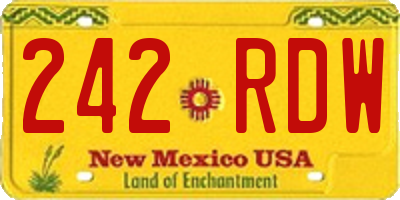 NM license plate 242RDW