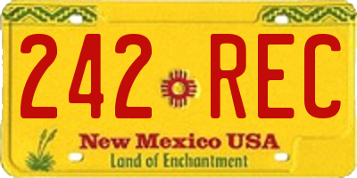 NM license plate 242REC