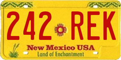 NM license plate 242REK