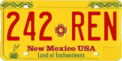 NM license plate 242REN