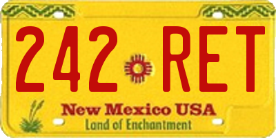 NM license plate 242RET