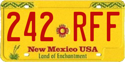 NM license plate 242RFF