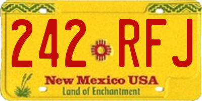 NM license plate 242RFJ