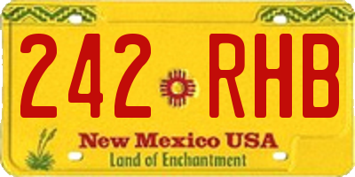 NM license plate 242RHB