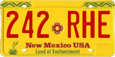 NM license plate 242RHE