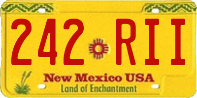 NM license plate 242RII