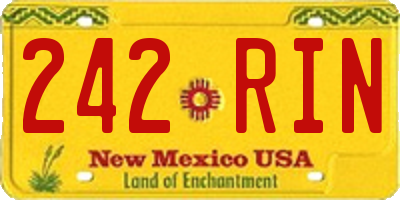 NM license plate 242RIN