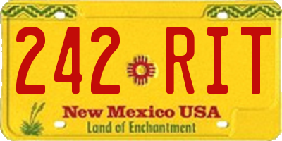 NM license plate 242RIT