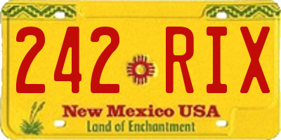 NM license plate 242RIX