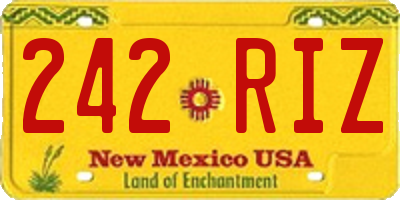 NM license plate 242RIZ