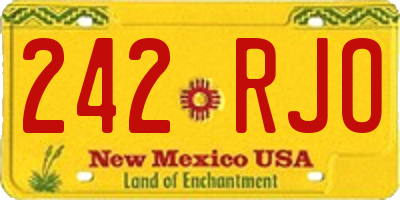 NM license plate 242RJO
