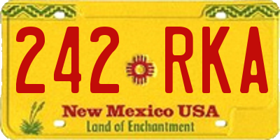 NM license plate 242RKA