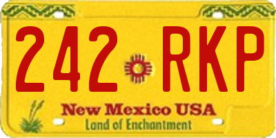 NM license plate 242RKP