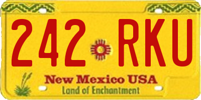 NM license plate 242RKU