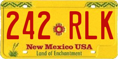 NM license plate 242RLK