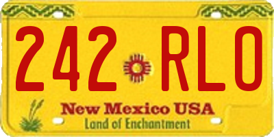 NM license plate 242RLO