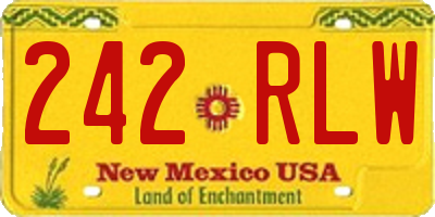 NM license plate 242RLW