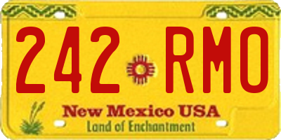 NM license plate 242RMO