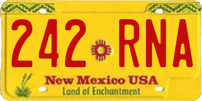 NM license plate 242RNA