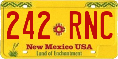 NM license plate 242RNC