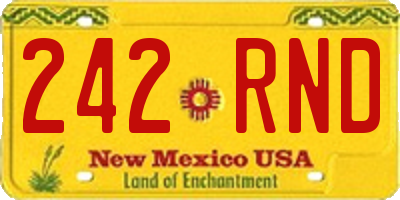 NM license plate 242RND