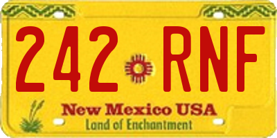 NM license plate 242RNF