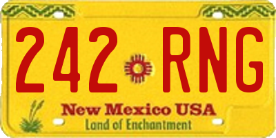 NM license plate 242RNG