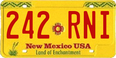NM license plate 242RNI