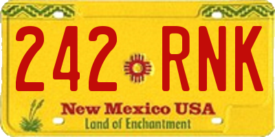 NM license plate 242RNK