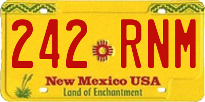 NM license plate 242RNM