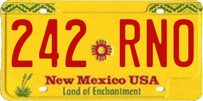 NM license plate 242RNO
