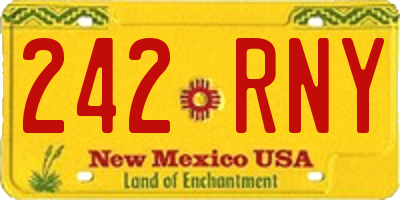 NM license plate 242RNY