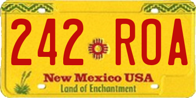 NM license plate 242ROA