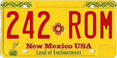 NM license plate 242ROM