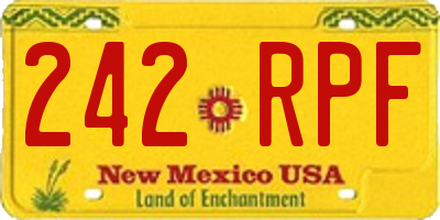 NM license plate 242RPF