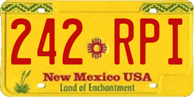 NM license plate 242RPI