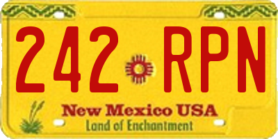 NM license plate 242RPN
