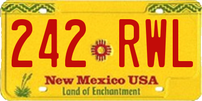 NM license plate 242RWL