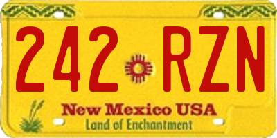 NM license plate 242RZN