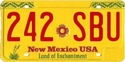 NM license plate 242SBU