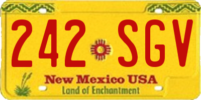 NM license plate 242SGV