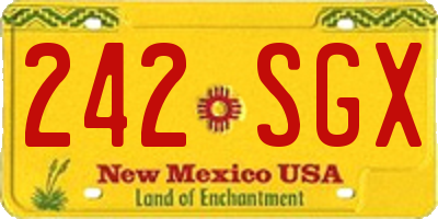 NM license plate 242SGX