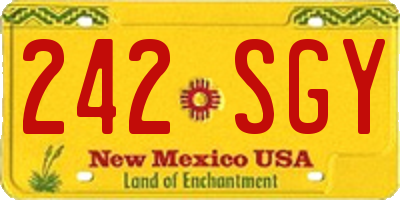 NM license plate 242SGY