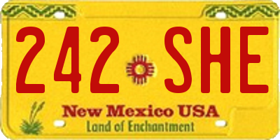 NM license plate 242SHE
