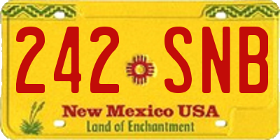 NM license plate 242SNB