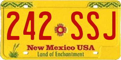 NM license plate 242SSJ