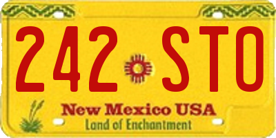NM license plate 242STO