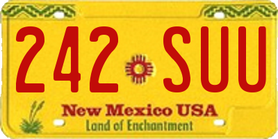 NM license plate 242SUU